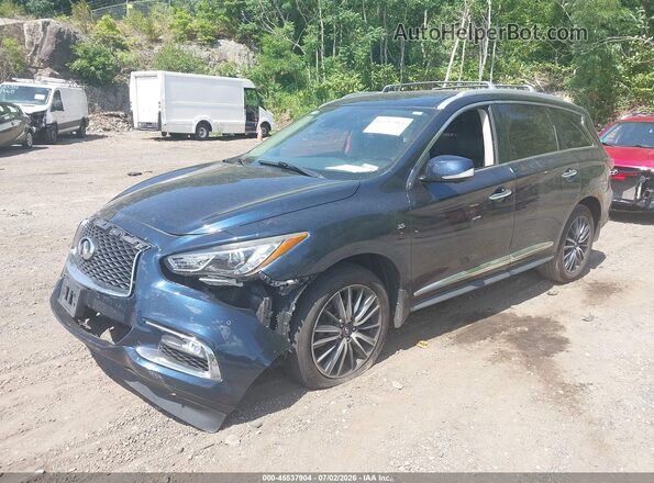 5N1DL0MM6KC528113 2019 INFINITI QX60 Blue Առջևի ձախ երեք քառորդ տեսարան