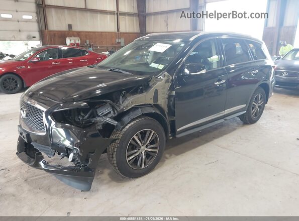 5N1DL0MM9KC525402 2019 INFINITI QX60 Black Առջևի ձախ երեք քառորդ տեսարան