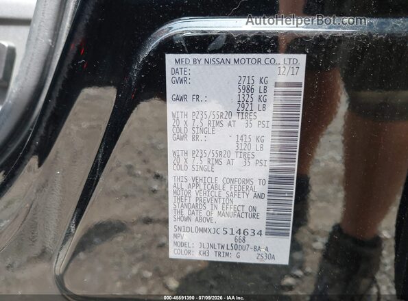 5N1DL0MMXJC514634 2018 INFINITI QX60 Black Engine compartment view