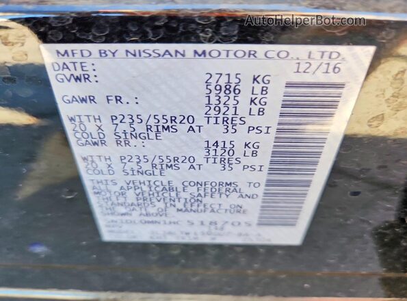 5N1DL0MN1HC518705 2017 INFINITI QX60 Black Շարժիչի բաժամունքի տեսք