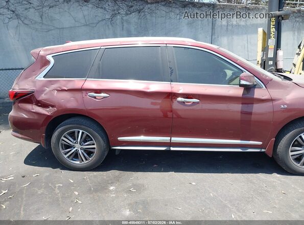 5N1DL0MN2KC501063 2019 INFINITI QX60 Red Vista interior trasera