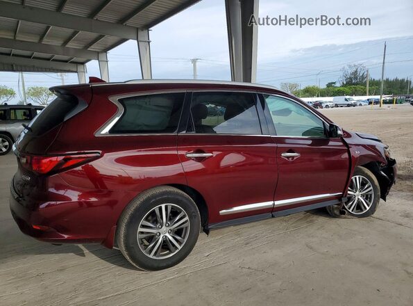 5N1DL0MN2KC508756 2019 INFINITI QX60 Burgundy Հետևի աջ