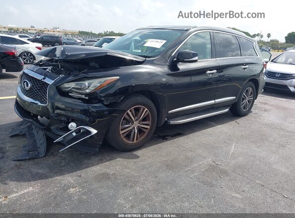 5N1DL0MNXHC557700 2017 INFINITI QX60 Black Առջևի ձախ երեք քառորդ տեսարան