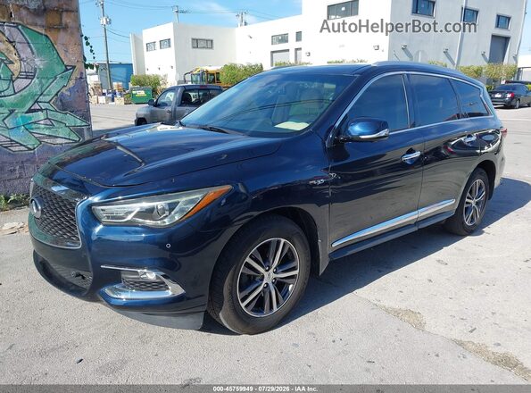 5N1DL0MNXJC512178 2018 INFINITI QX60 Blue Առջևի ձախ երեք քառորդ տեսարան
