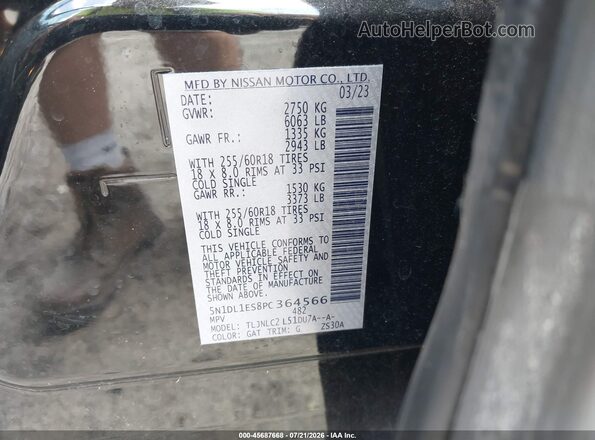 5N1DL1ES8PC364566 2023 INFINITI QX60 Black Widok komory silnika