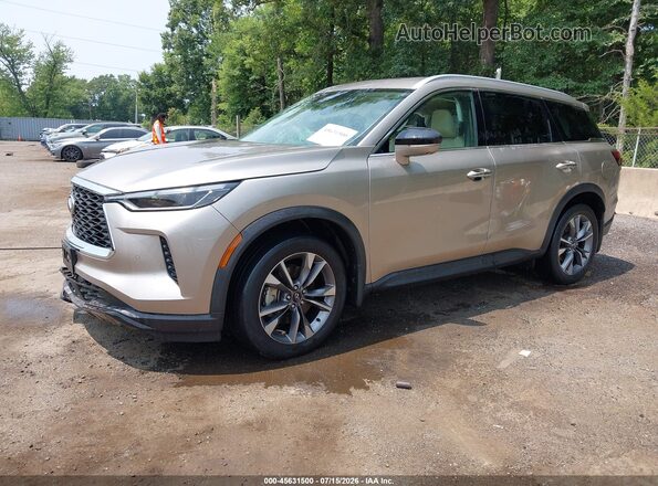 5N1DL1FS4PC331515 2023 INFINITI QX60 Gold Առջևի ձախ երեք քառորդ տեսարան