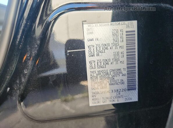 5N1DL1FS5RC338220 2024 INFINITI QX60 Черный Вид подкапотного пространства