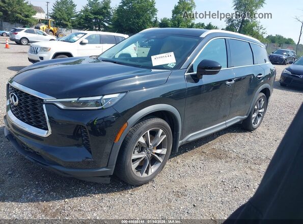 5N1DL1FS9PC347192 2023 INFINITI QX60 Black Առջևի ձախ երեք քառորդ տեսարան