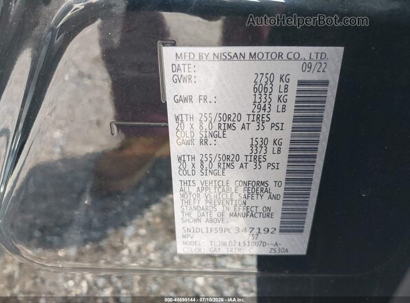5N1DL1FS9PC347192 2023 INFINITI QX60 Black Շարժիչի բաժամունքի տեսք
