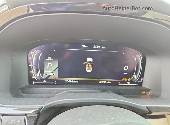 5N1DL1FS9PC355373 2023 INFINITI QX60 White Instrument cluster view