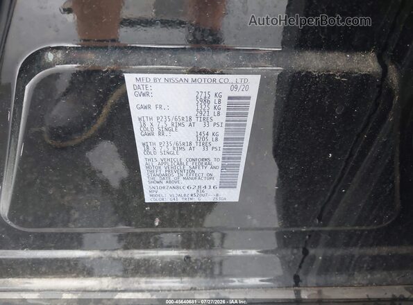 5N1DR2AN8LC628416 2020 NISSAN PATHFINDER Черный Вид подкапотного пространства
