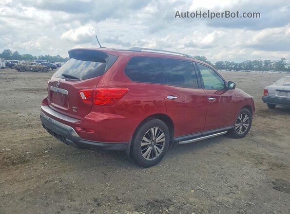 5N1DR2MM0JC614137 2018 NISSAN PATHFINDER Burgundy Trasero derecho