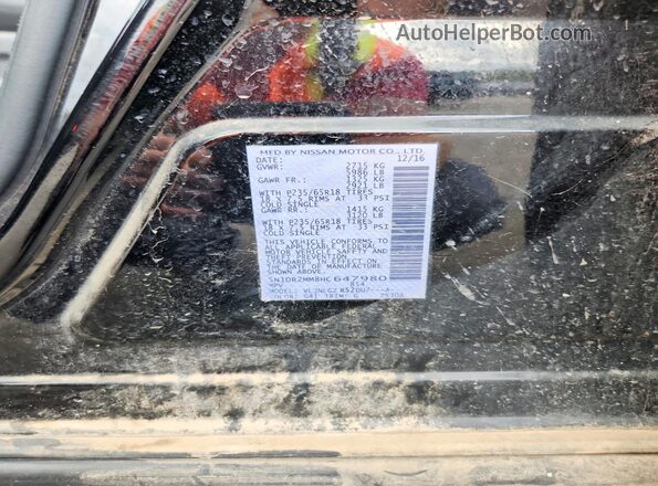 5N1DR2MM8HC647980 2017 NISSAN PATHFINDER Black VIN sticker view