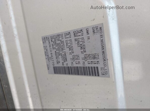 5N1DR2MM8JC642770 2018 NISSAN PATHFINDER Silver Vista del compartimento del motor