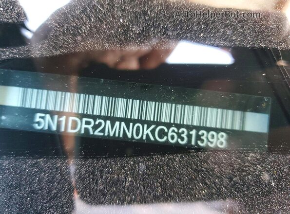 5N1DR2MN0KC631398 2019 NISSAN PATHFINDER Black Vista del compartimento del motor