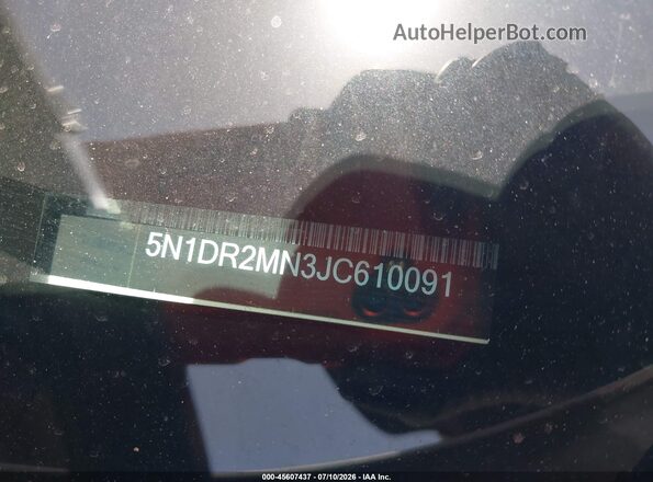 5N1DR2MN3JC610091 2018 NISSAN PATHFINDER White Շարժիչի բաժամունքի տեսք