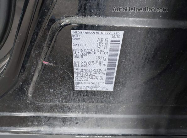5N1DR2MN3KC585212 2019 NISSAN PATHFINDER Black Engine compartment view