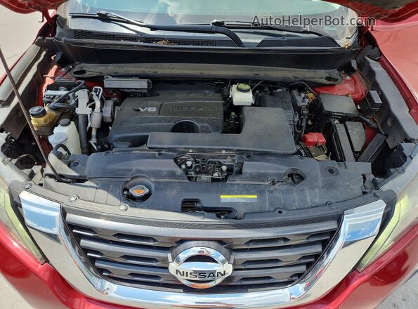 5N1DR2MN4HC611020 2017 NISSAN PATHFINDER Burgundy Vista del compartimento del motor