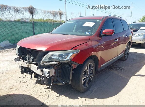 5N1DR2MN8HC662486 2017 NISSAN PATHFINDER Red წინა მარცხენა ხედი სამი მეოთხედიდან