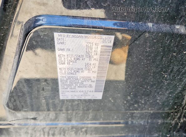 5N1DR2MN8JC665748 2018 NISSAN PATHFINDER Black VIN sticker view
