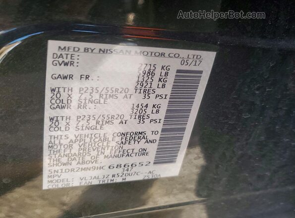 5N1DR2MN9HC686652 2017 NISSAN PATHFINDER Зеленый Вид подкапотного пространства