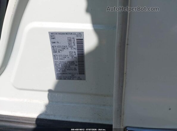 5N1DR2MN9HC902175 2017 NISSAN PATHFINDER White Вид підкапотного простору