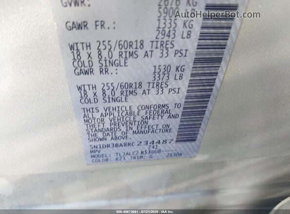 5N1DR3BA8RC234487 2024 NISSAN PATHFINDER Silver Widok komory silnika