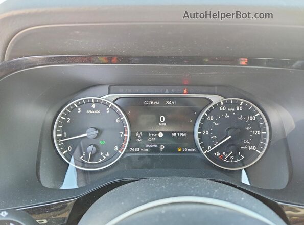 5N1DR3BB0SC313618 2025 NISSAN PATHFINDER White ხელსაწყოთა პანელის ხედი