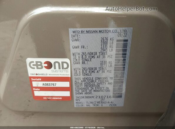 5N1DR3BDXPC210716 2023 NISSAN PATHFINDER Brown Vista del compartimento del motor