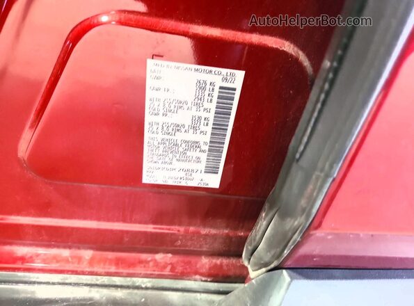 5N1DR3CD3PC208871 2023 NISSAN PATHFINDER Red VIN კოდის სტიკერის ხედი