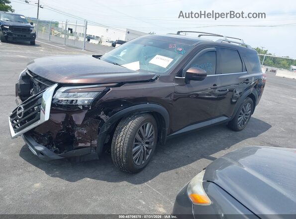5N1DR3CD7NC200091 2022 NISSAN PATHFINDER Burgundy Vista tres cuartos delantera izquierda