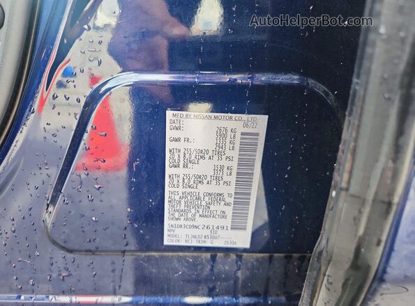 5N1DR3CD9NC261491 2022 NISSAN PATHFINDER Blue 360 interior view