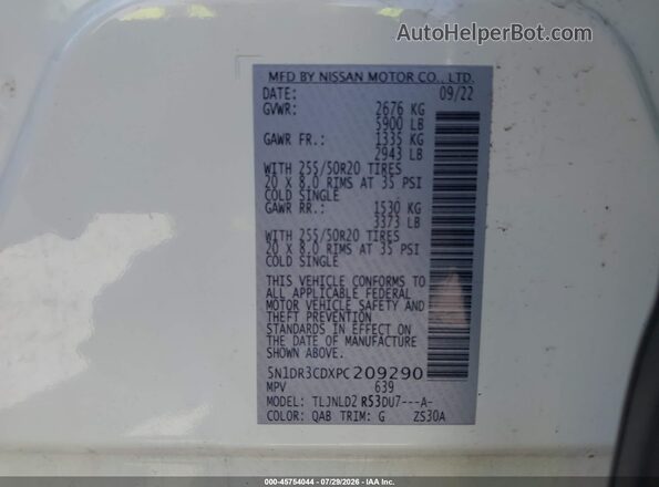 5N1DR3CDXPC209290 2023 NISSAN PATHFINDER White Вид підкапотного простору