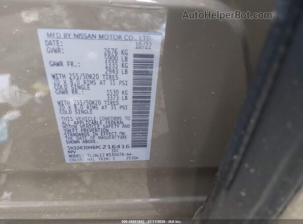 5N1DR3DH6PC216416 2023 NISSAN PATHFINDER Brown Widok komory silnika