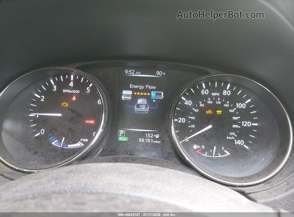 5N1ET2MT5HC830010 2017 NISSAN ROGUE HYBRID White უკანა სავარძლების ხედი