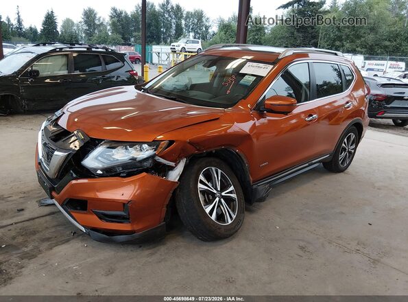 5N1ET2MV4JC842222 2018 NISSAN ROGUE HYBRID Orange Առջևի ձախ երեք քառորդ տեսարան