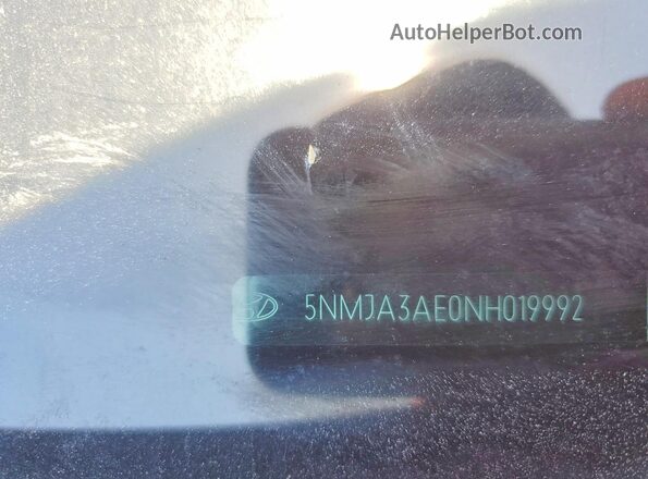 5NMJA3AE0NH019992 2022 HYUNDAI TUCSON Gray Вид наклейки з VIN-кодом
