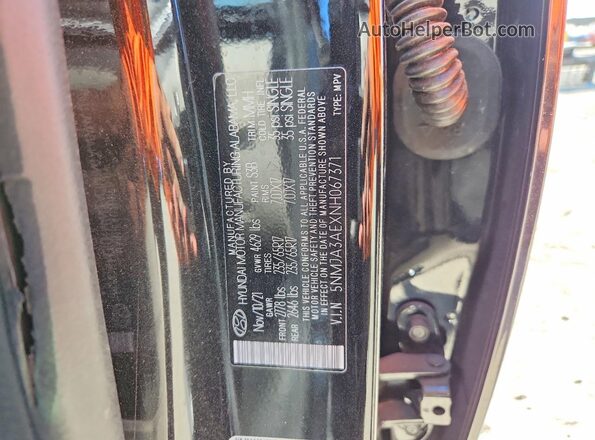 5NMJA3AEXNH067371 2022 HYUNDAI TUCSON Black Սալոնի 360 աստիճան տեսք