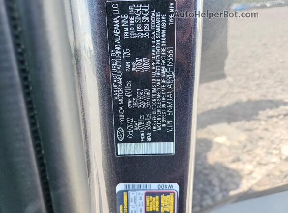5NMJACAE9PH193661 2023 HYUNDAI TUCSON Black Vista de la etiqueta del VIN
