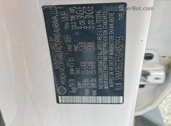 5NMJB3DE5SH452955 2025 HYUNDAI TUCSON White Սալոնի 360 աստիճան տեսք