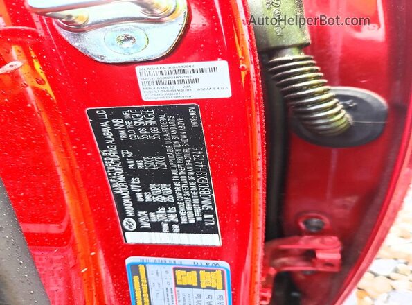 5NMJB3DEXSH447346 2025 HYUNDAI TUCSON Red VIN კოდის სტიკერის ხედი