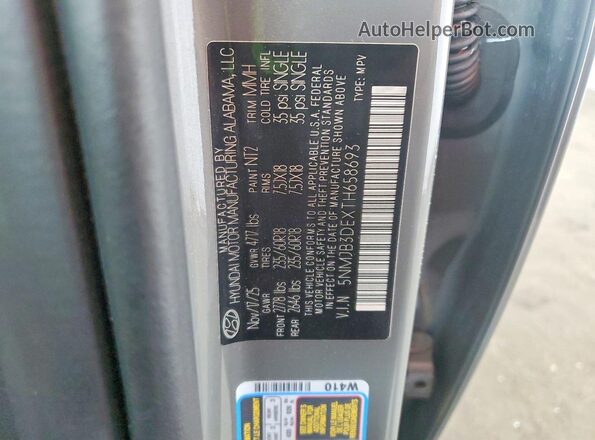 5NMJB3DEXTH658693 2026 HYUNDAI TUCSON Gray სალონის 360-გრადუსიანი ხედი
