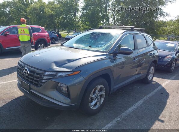 5NMJBCAE1NH144240 2022 HYUNDAI TUCSON Gray Առջևի ձախ երեք քառորդ տեսարան