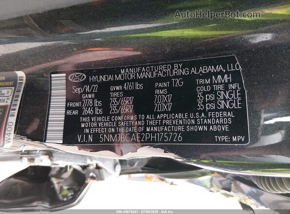 5NMJBCAE2PH175726 2023 HYUNDAI TUCSON Black Vista del compartimento del motor