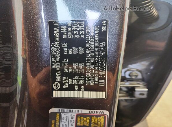 5NMJBCAE8PH203755 2023 HYUNDAI TUCSON Gray Вид наклейки з VIN-кодом
