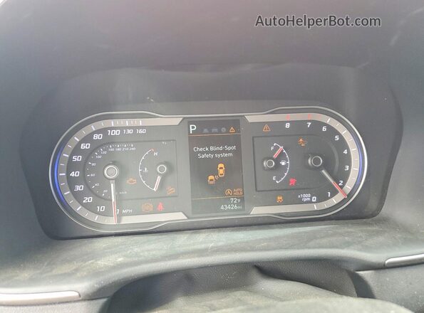 5NMJBCAE9NH072042 2022 HYUNDAI TUCSON Red Instrument cluster view