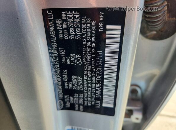 5NMJBCDE2SH547151 2025 HYUNDAI TUCSON Silver VIN კოდის სტიკერის ხედი