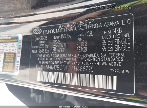 5NMJBCDE4TH688725 2026 HYUNDAI TUCSON Black Engine compartment view