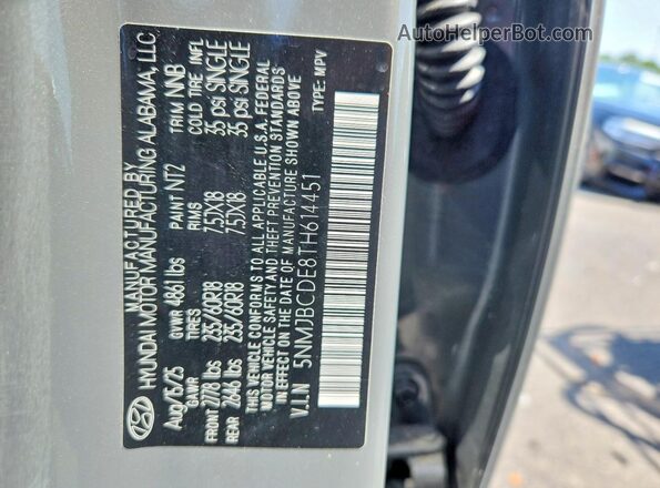 5NMJBCDE8TH614451 2026 HYUNDAI TUCSON Green VIN კოდის სტიკერის ხედი
