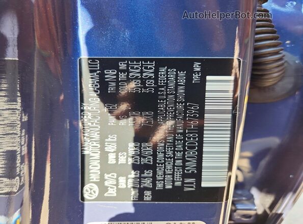 5NMJBCDE8TH673967 2026 HYUNDAI TUCSON Blue Engine compartment view